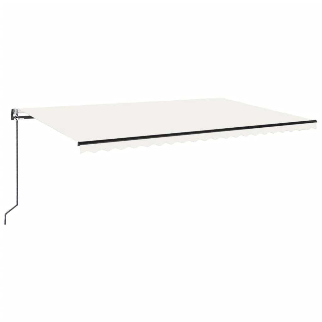 Automatická markýza LED a senzor větru 500 x 300 cm krémová