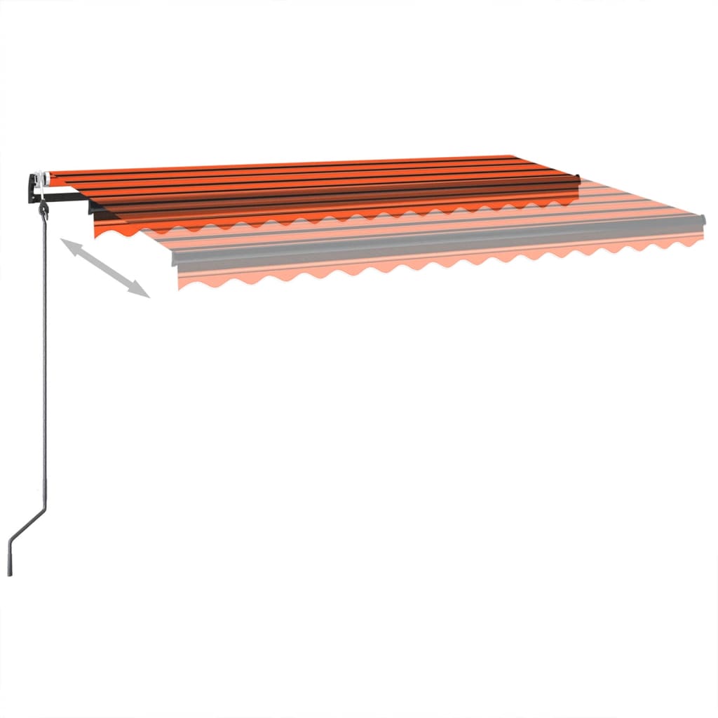 Automatická markýza LED a senzor větru 400x350 cm oranžovohnědá