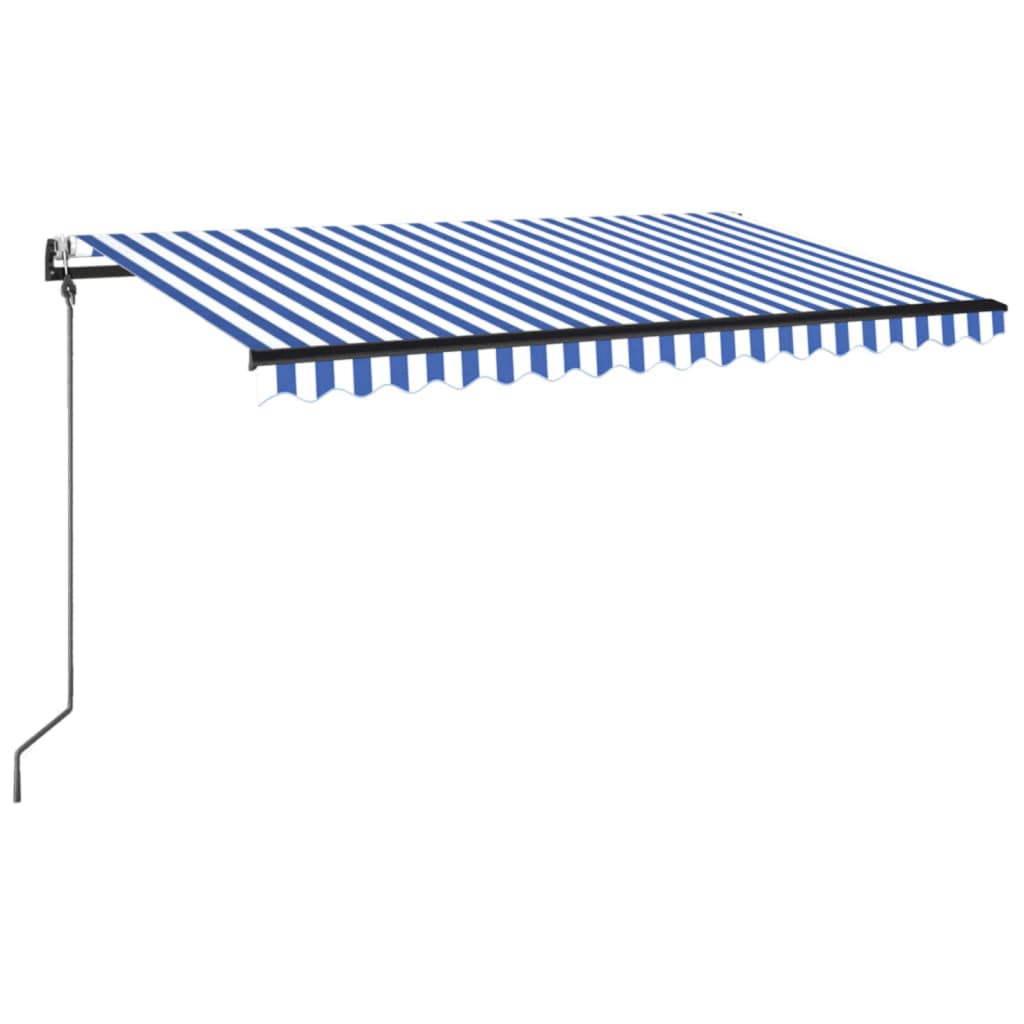 Automatická zatahovací markýza 450 x 350 cm modrobílá