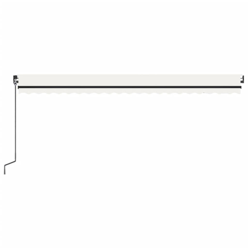 Ručně zatahovací markýza s LED světlem 500 x 350 cm krémová