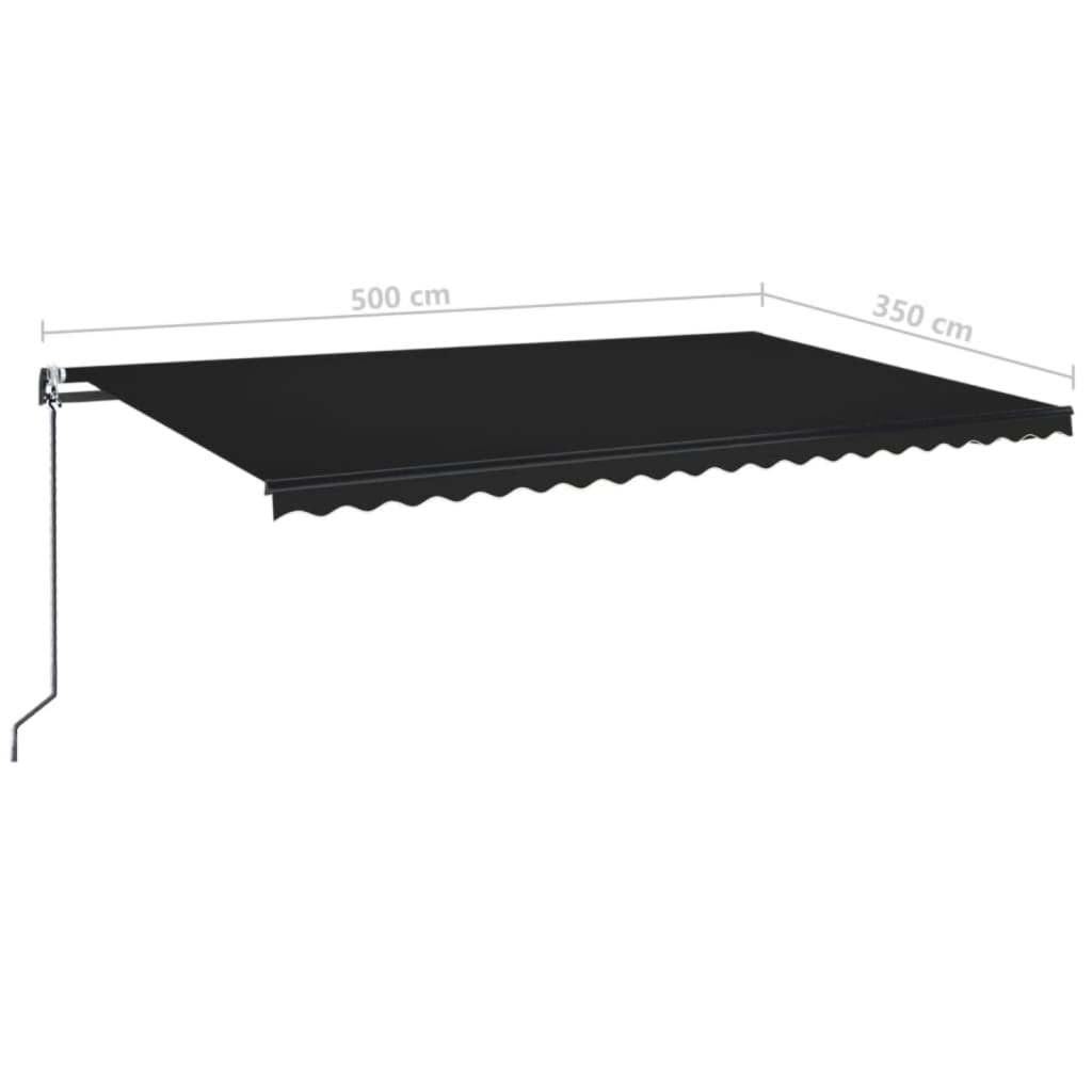 Automatická zatahovací markýza 500 x 350 cm antracitová