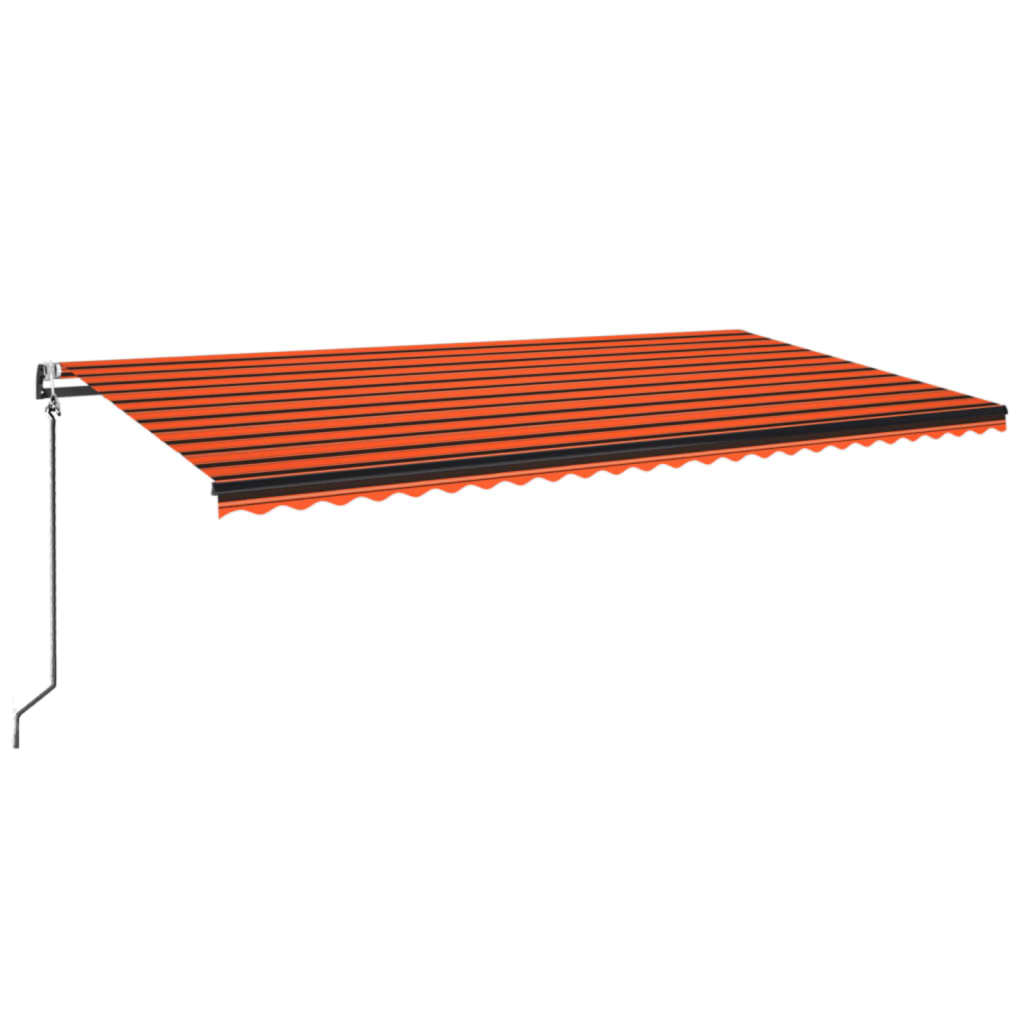 Automatická markýza LED a senzor větru 600x350 cm oranžovohnědá