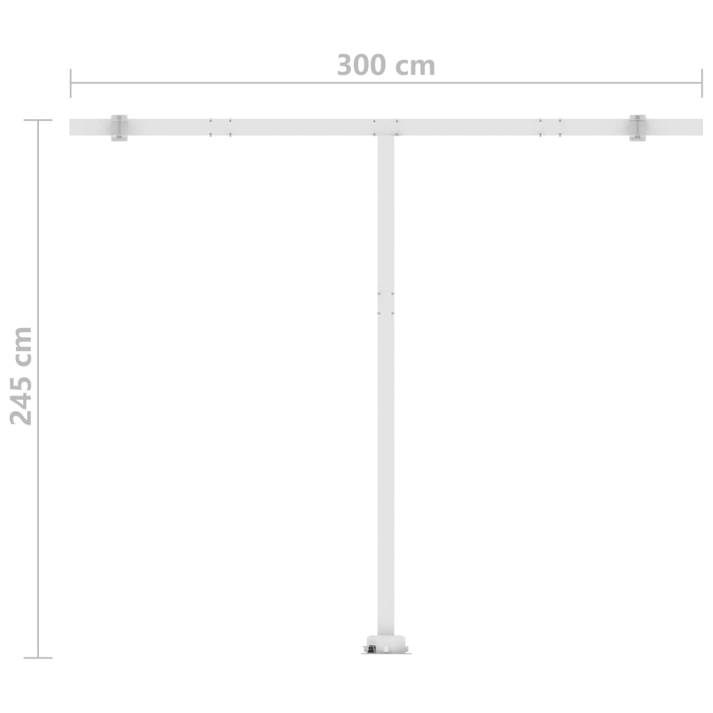 Automatická markýza LED a senzor větru 300 x 250 cm modrobílá