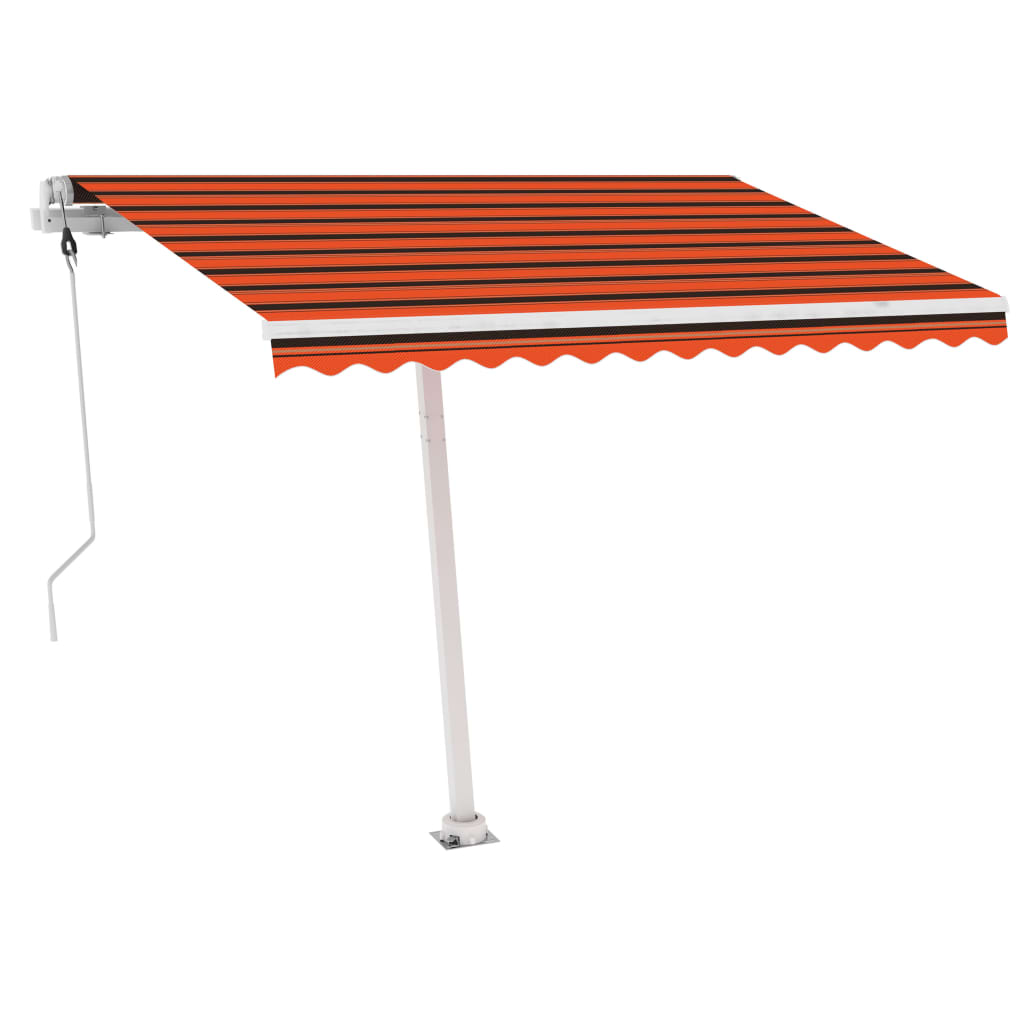 Automatická markýza LED a senzor větru 300x250 cm oranžovohnědá