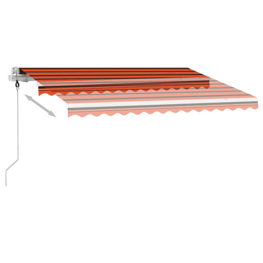 Automatická markýza LED a senzor větru 300x250 cm oranžovohnědá