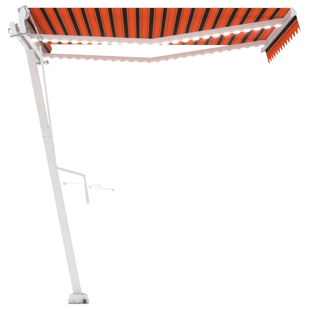 Automatická markýza LED a senzor větru 300x250 cm oranžovohnědá