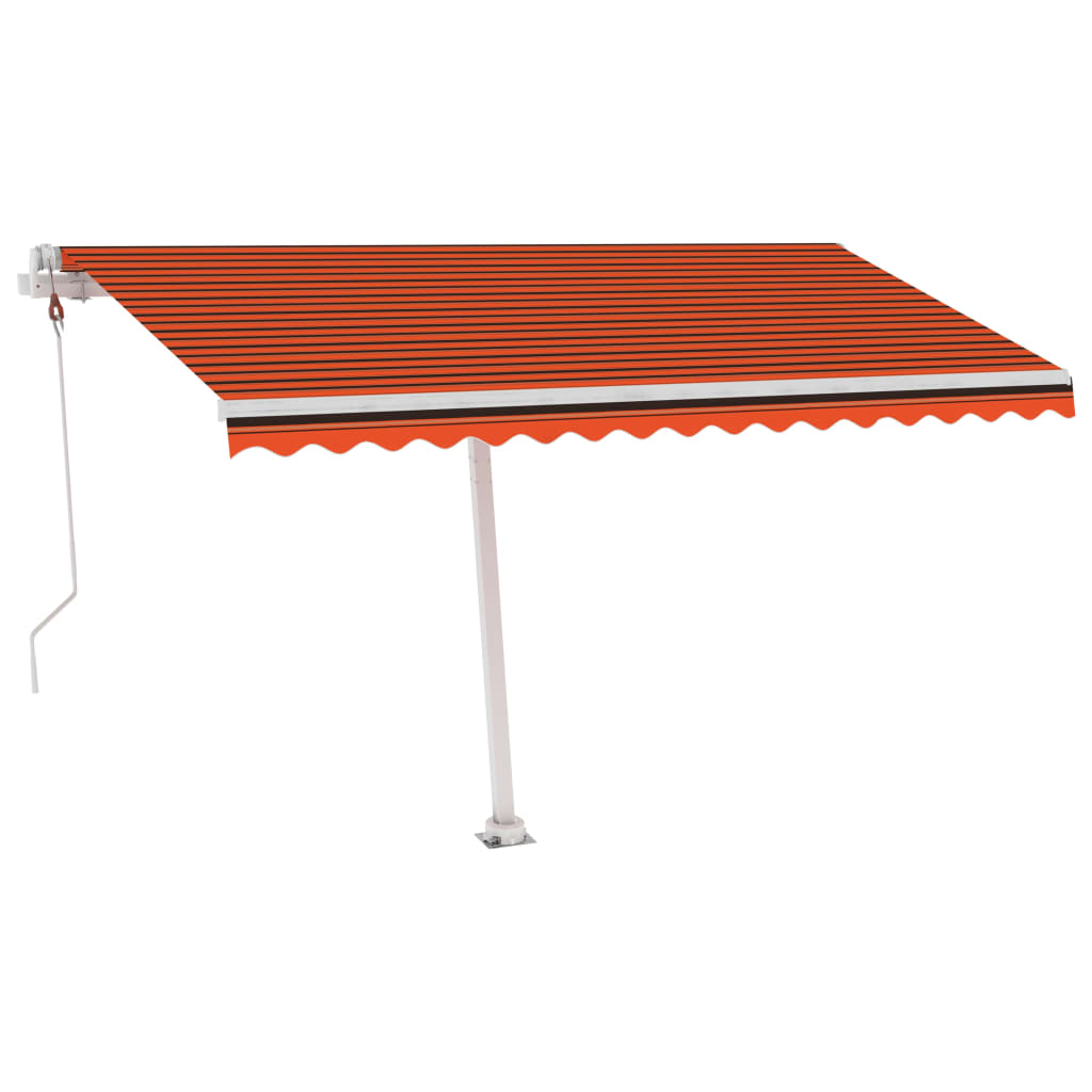 Automatická markýza LED a senzor větru 400x300 cm oranžovohnědá