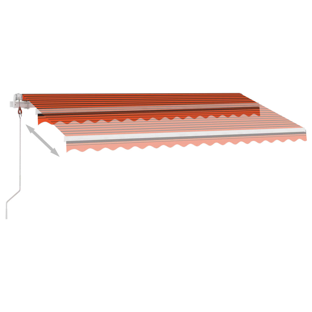 Automatická markýza LED a senzor větru 400x300 cm oranžovohnědá