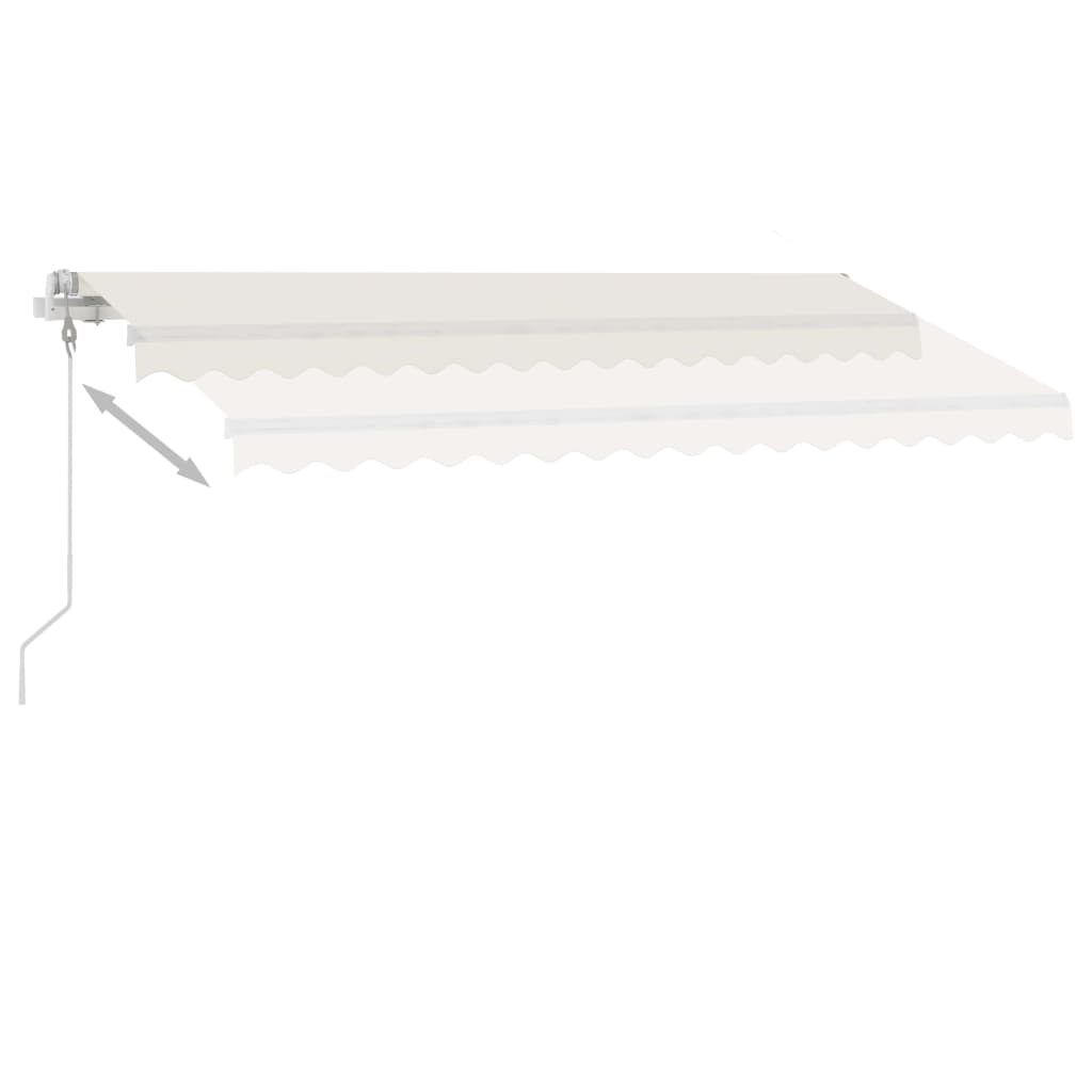 Automatická markýza LED a senzor větru 450 x 300 cm krémová