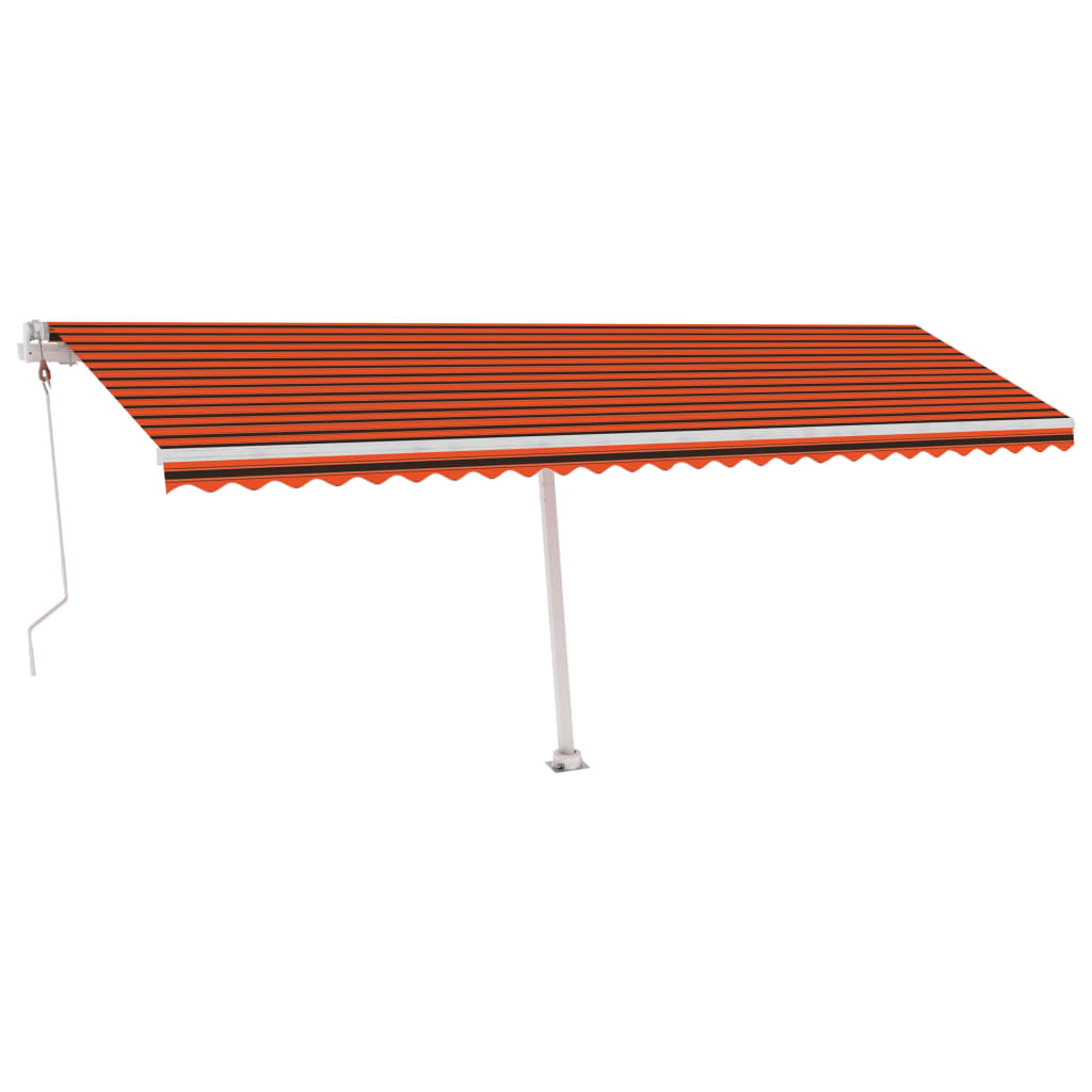 Automatická markýza LED a senzor větru 600x300 cm oranžovohnědá