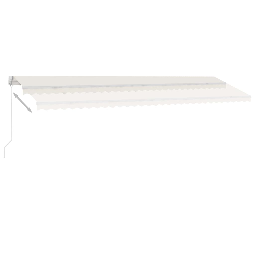 Ručně zatahovací markýza s LED světlem 600 x 350 cm krémová