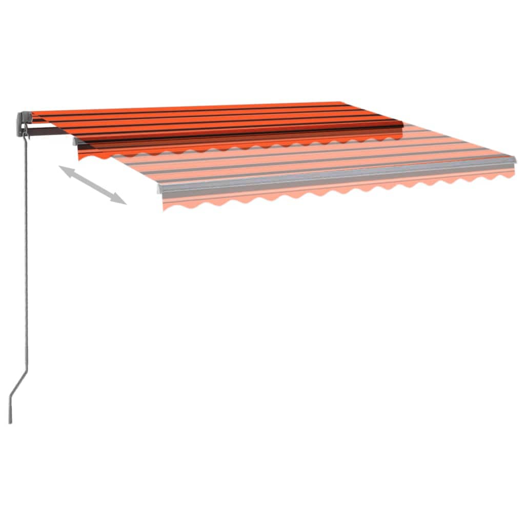 Automatická markýza LED a senzor větru 350x250 cm oranžovohnědá