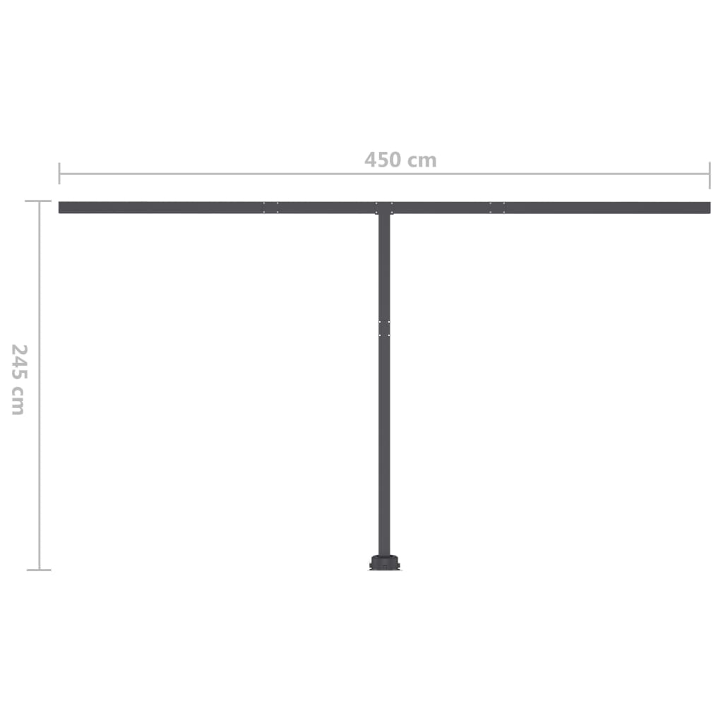 Ručně zatahovací markýza s LED světlem 500 x 300 cm krémová