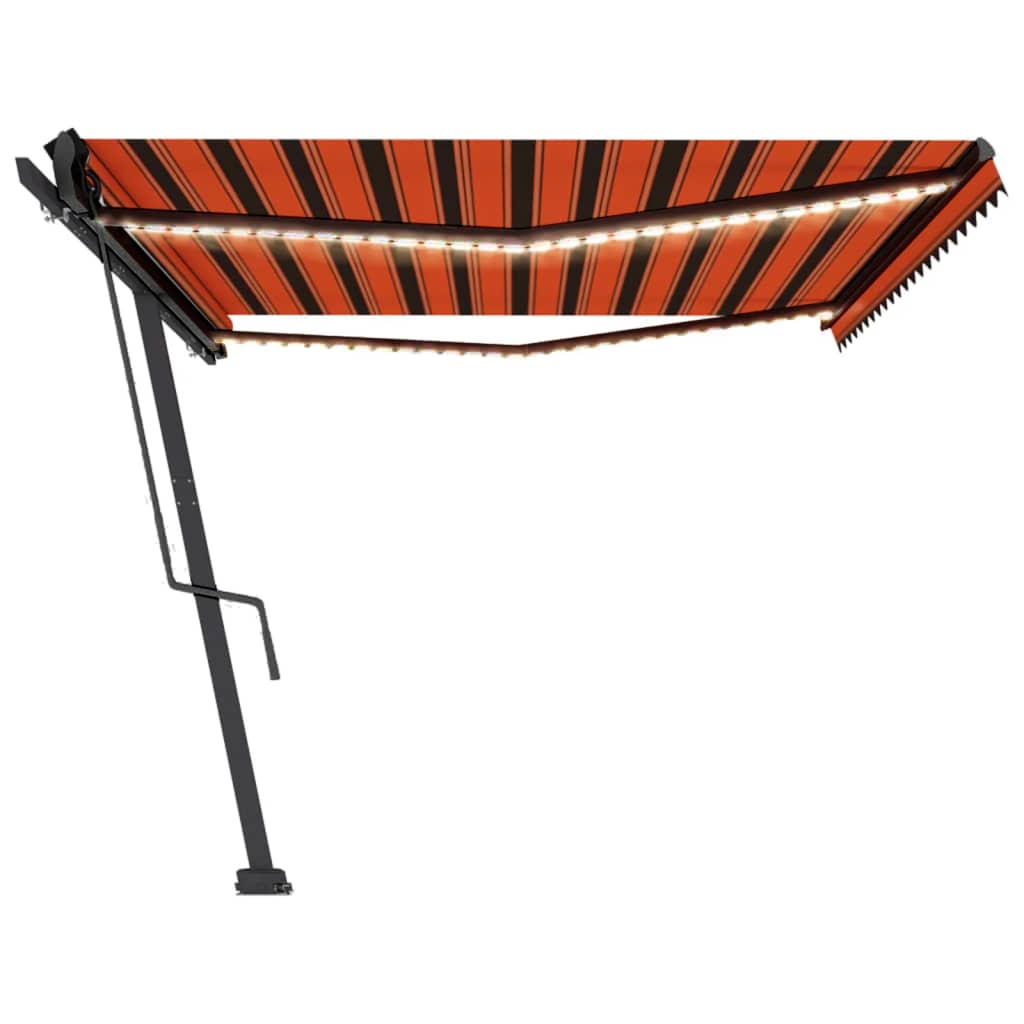 Automatická markýza LED a senzor větru 500x300 cm oranžovohnědá