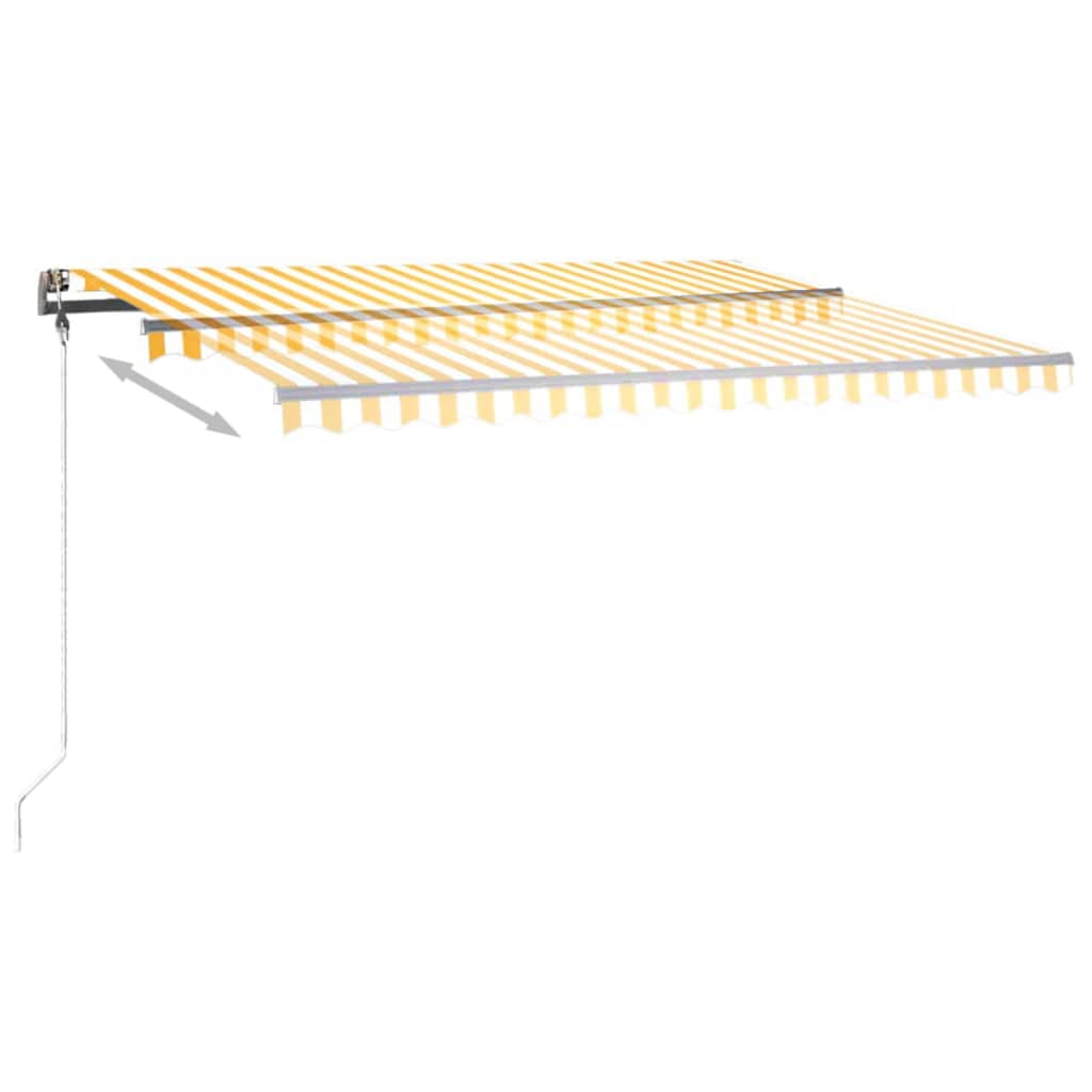 Ručně zatahovací markýza s LED světlem 400 x 350 cm žlutobílá