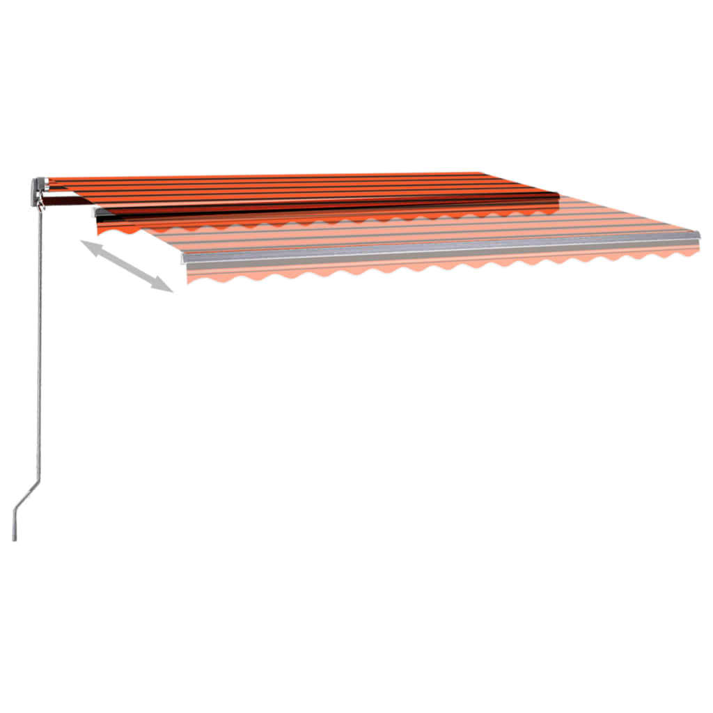 Automatická markýza LED a senzor větru 450x350 cm oranžovohnědá