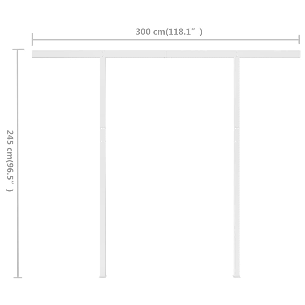 Ručně zatahovací markýza se sloupky 3 x 2,5 m modrobílá