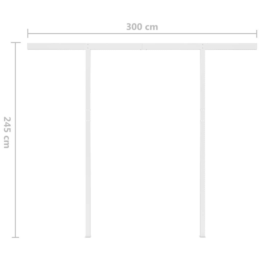 Automatická markýza LED a senzor větru 3 x 2,5 m modrobílá