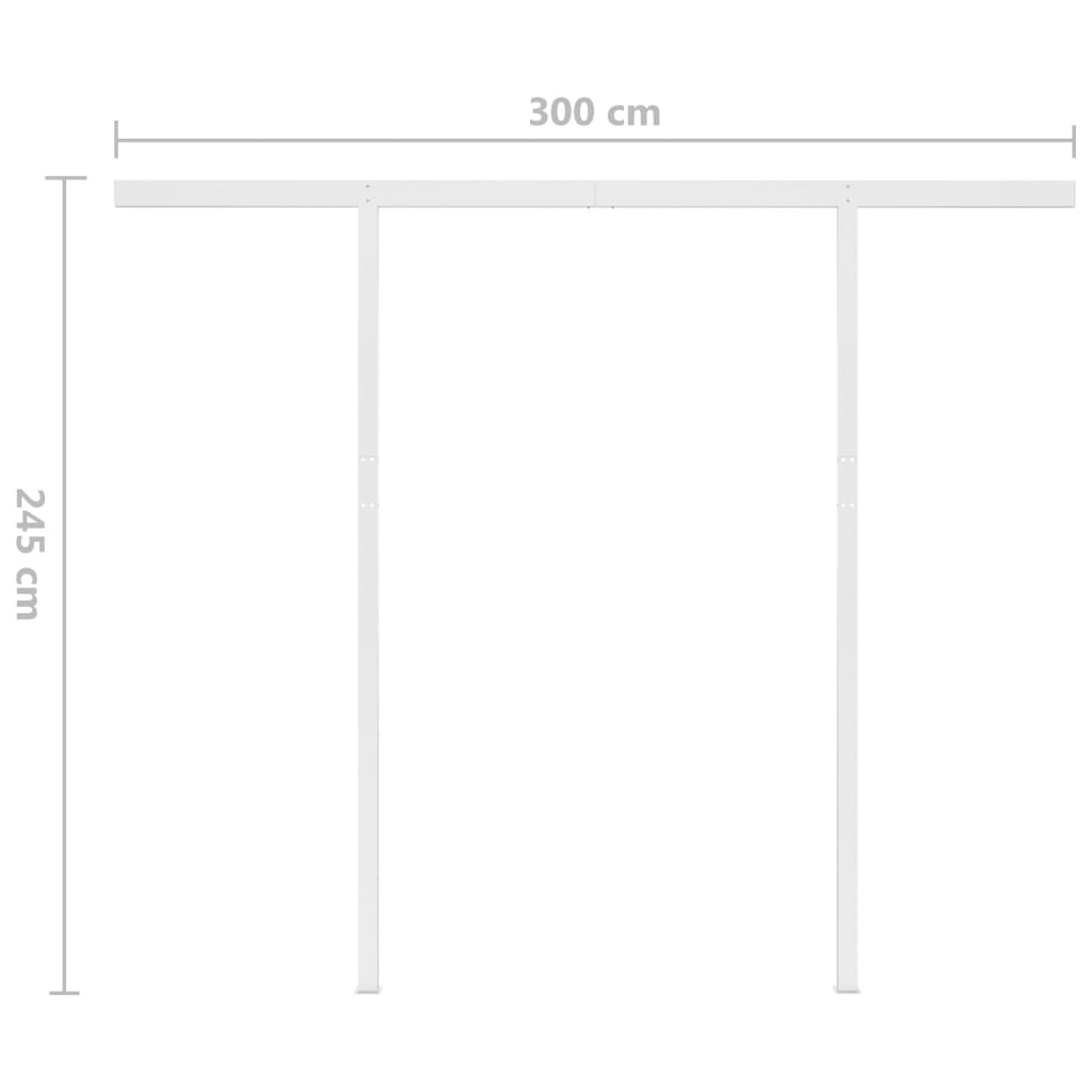 Automatická markýza LED a senzor větru 3 x 2,5 m žlutobílá