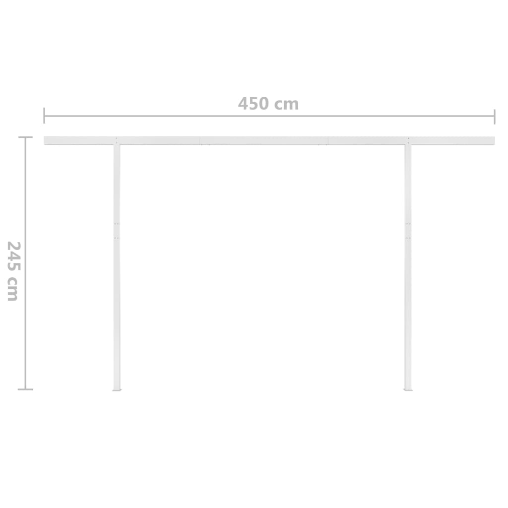 Ručně zatahovací markýza s LED světlem 5 x 3 m modrobílá