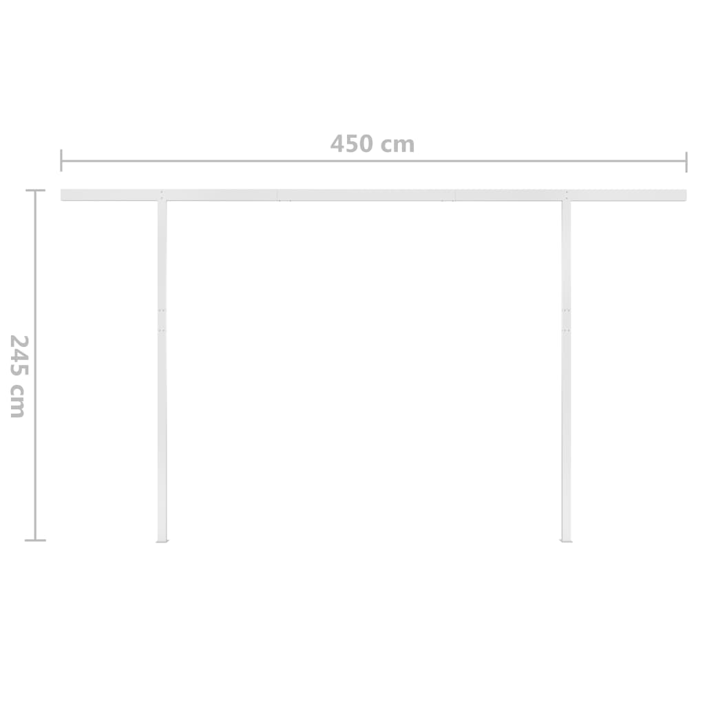 Ručně zatahovací markýza s LED světlem 5 x 3 m oranžovo-hnědá