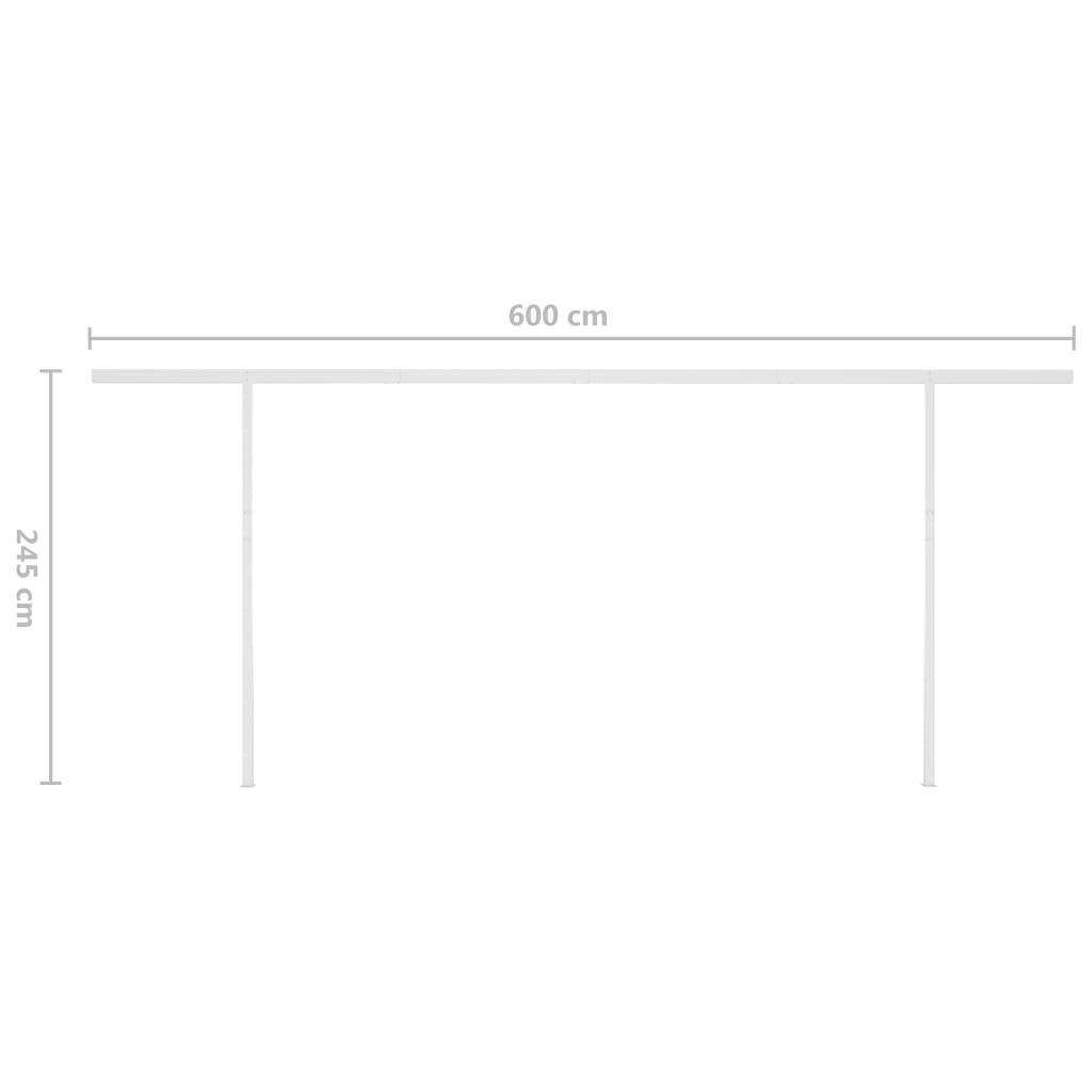 Ručně zatahovací markýza se sloupky 6 x 3 m modrobílá