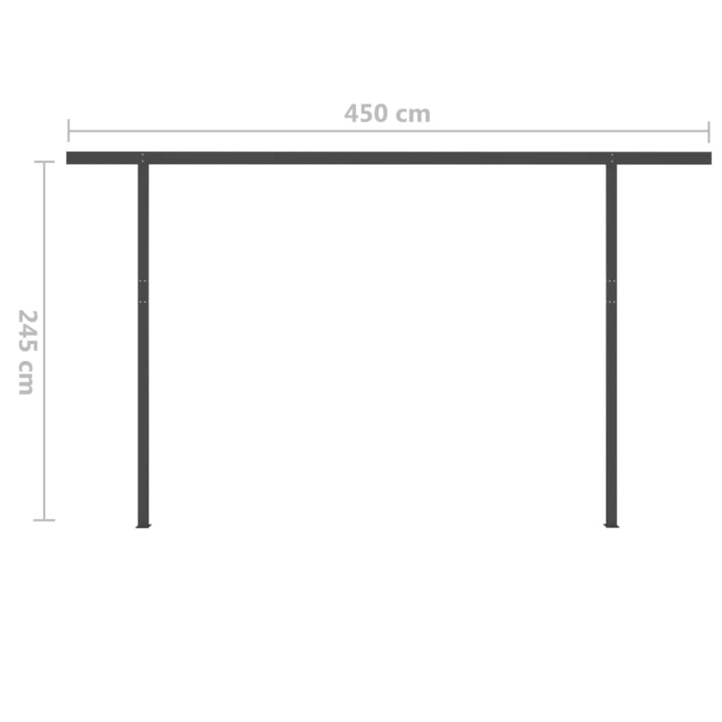 Ručně zatahovací markýza s LED světlem 5 x 3 m krémová