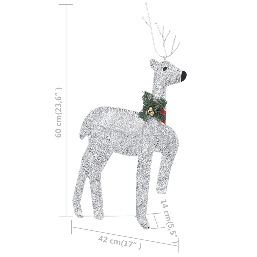 Vánoční dekorace sobi se sáněmi 100 LED diod venkovní stříbrní