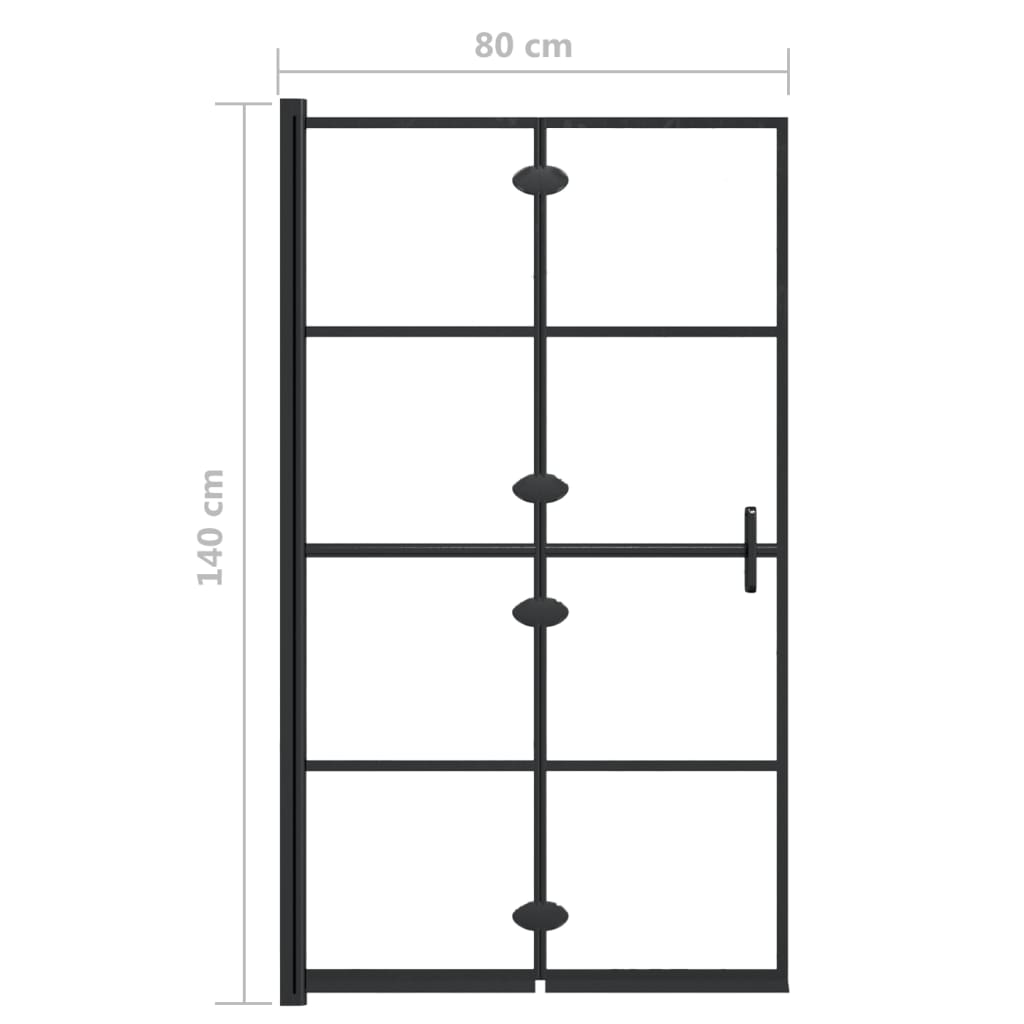 Skládací sprchový kout ESG 80 x 140 cm černý