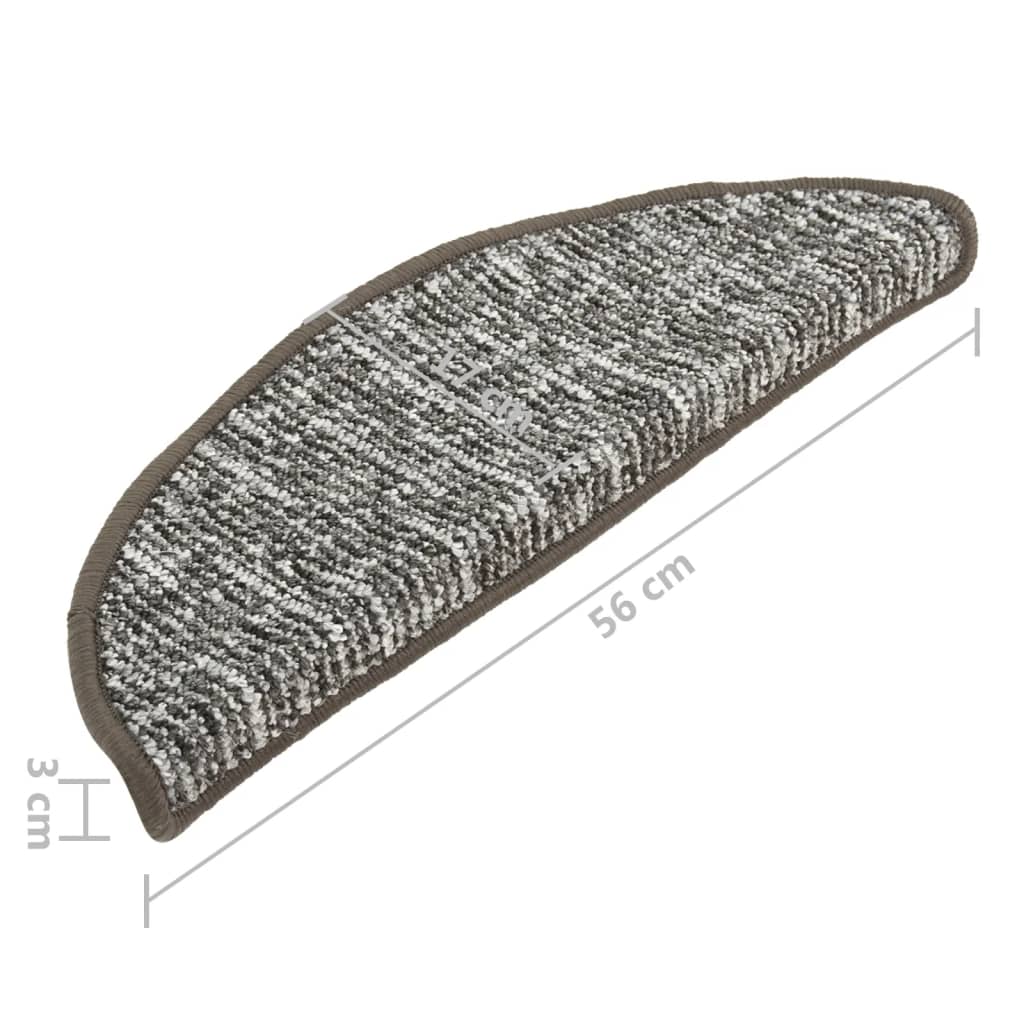 Kobercové nášlapy na schody 15 ks antracitové 56x17x3 cm