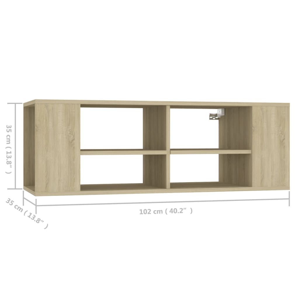 Nástěnná TV skříňka dub sonoma 102 x 35 x 35 cm dřevotříska