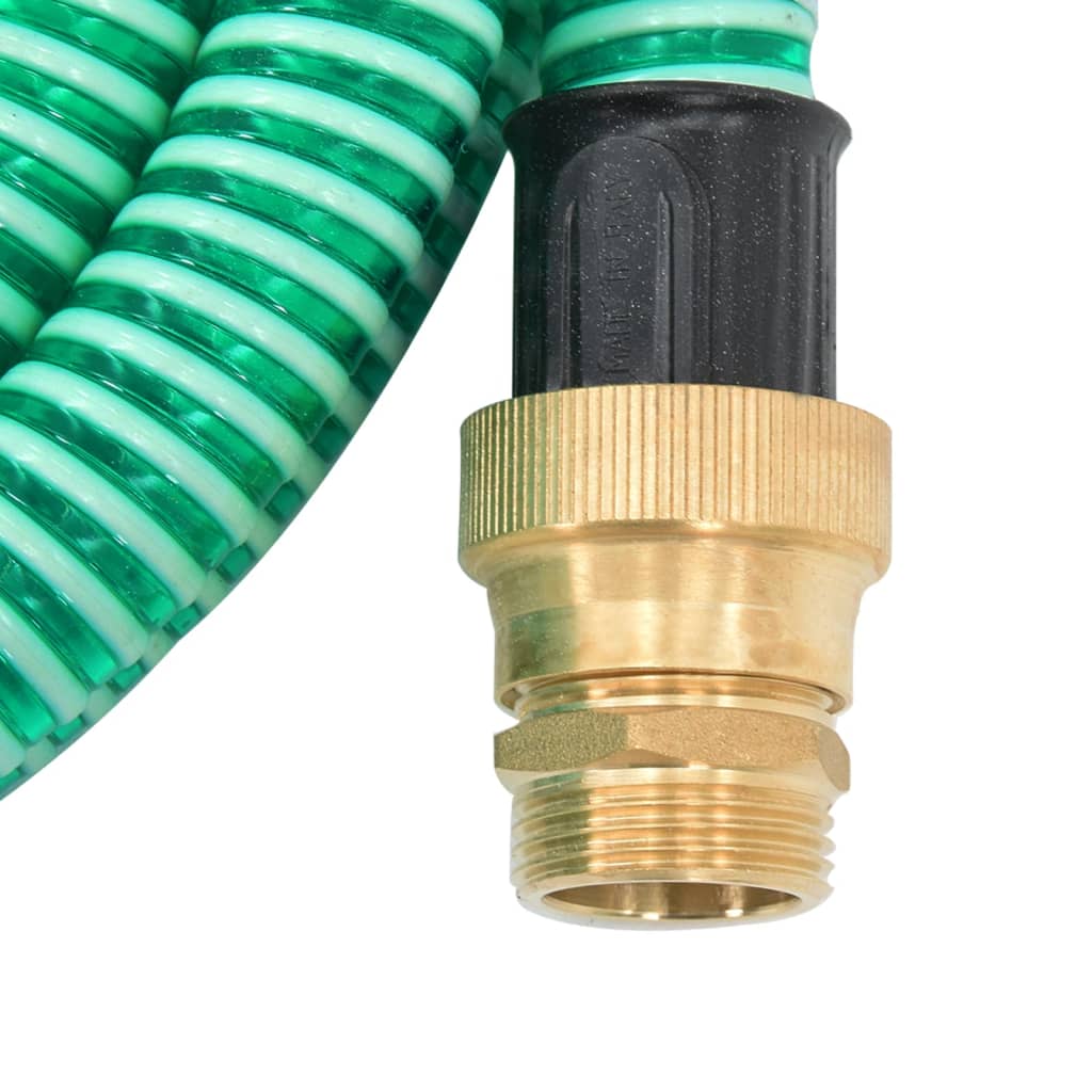 Sací hadice s mosaznými konektory zelená 1,1" 5 m PVC