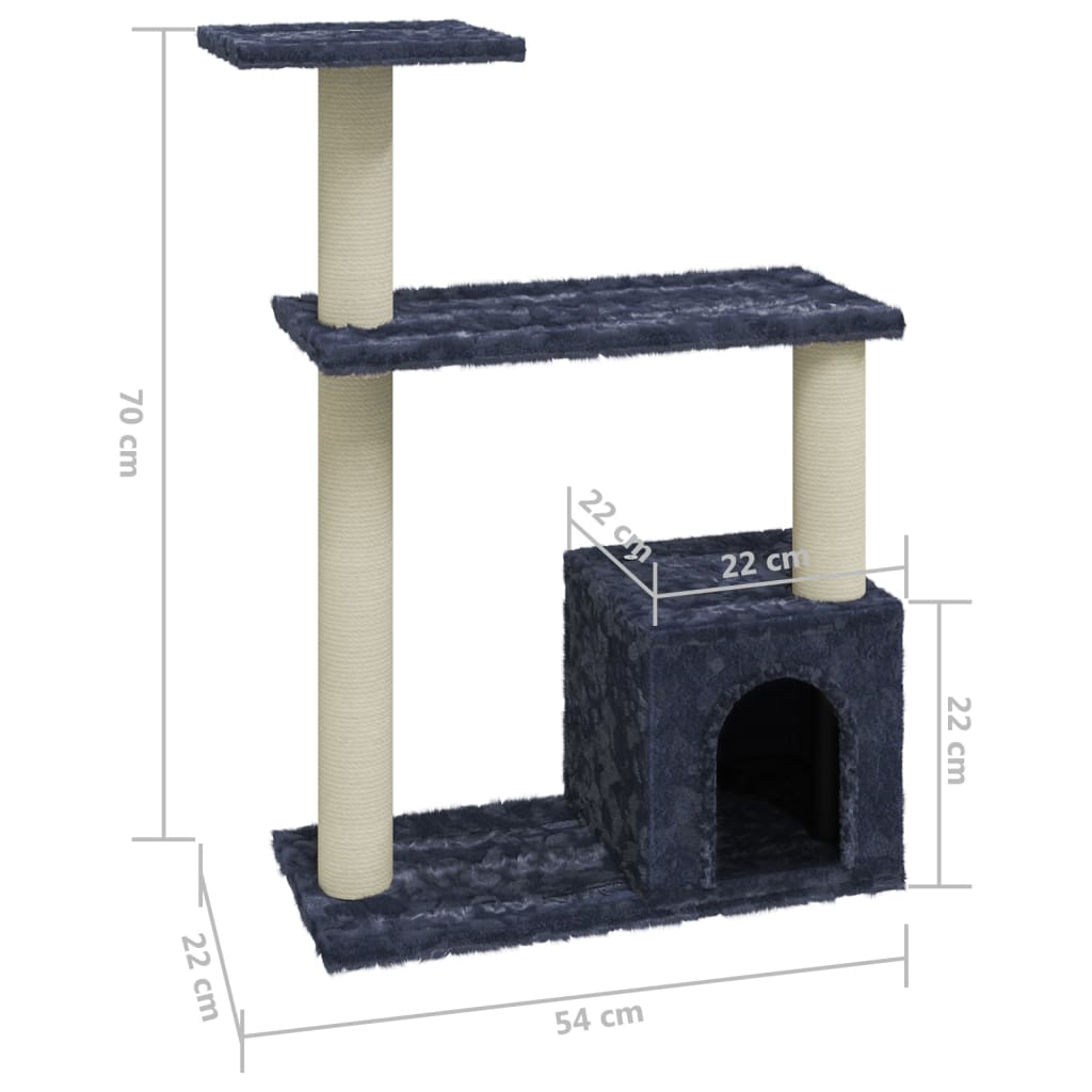 Škrabadlo pro kočky se sisalovými sloupky tmavě šedé 70 cm