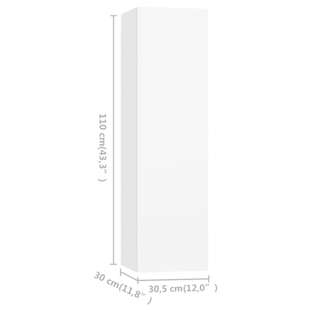 TV skříňky 4 ks bílé 30,5 x 30 x 110 cm kompozitní dřevo