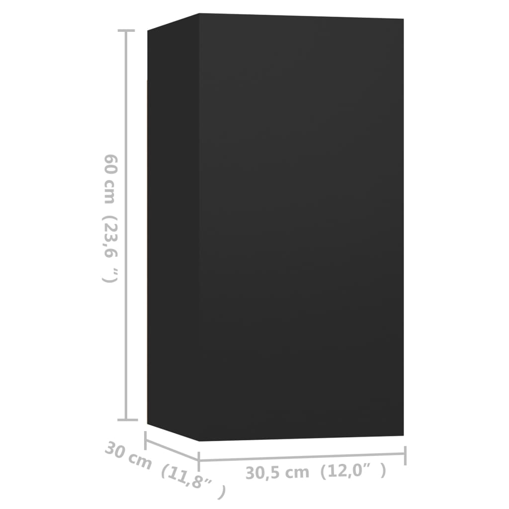 TV stolky 4 ks černé 30,5 x 30 x 60 cm kompozitní dřevo