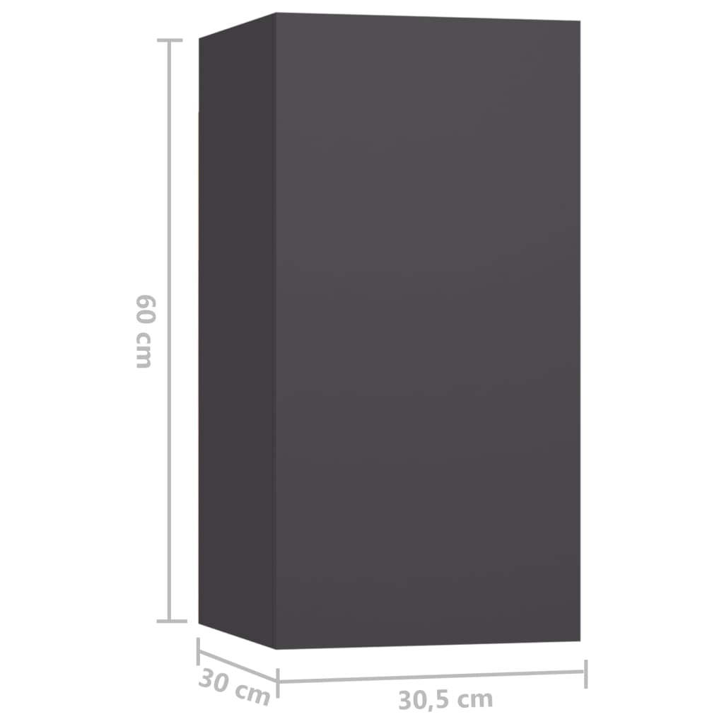 TV skříňky 7 ks šedé 30,5 x 30 x 60 cm kompozitní dřevo