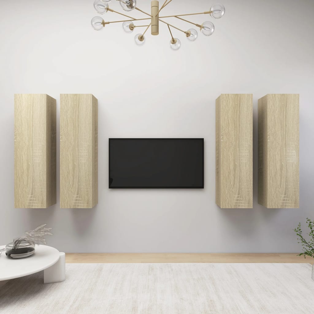 TV skříňky 4 ks dub sonoma 30,5 x 30 x 110 cm kompozitní dřevo