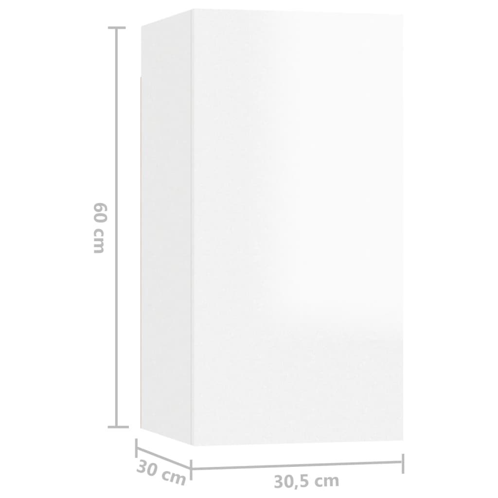 TV skříňky 4 ks bílé s vysokým leskem 30,5x30x60 cm dřevotříska