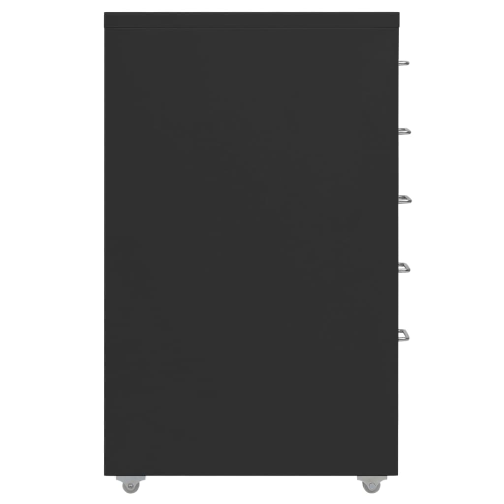 Mobilní kartotéka černá 28 x 41 x 69 cm kov