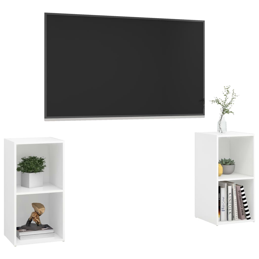 TV skříňky 2 ks bílé 72 x 35 x 36,5 cm kompozitní dřevo