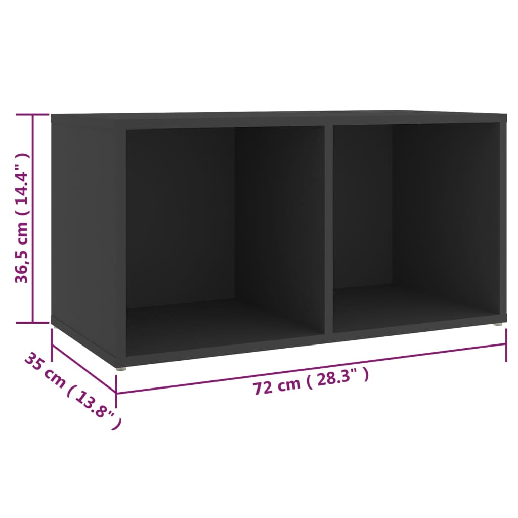 TV skříňky 2 ks šedé 72 x 35 x 36,5 cm kompozitní dřevo