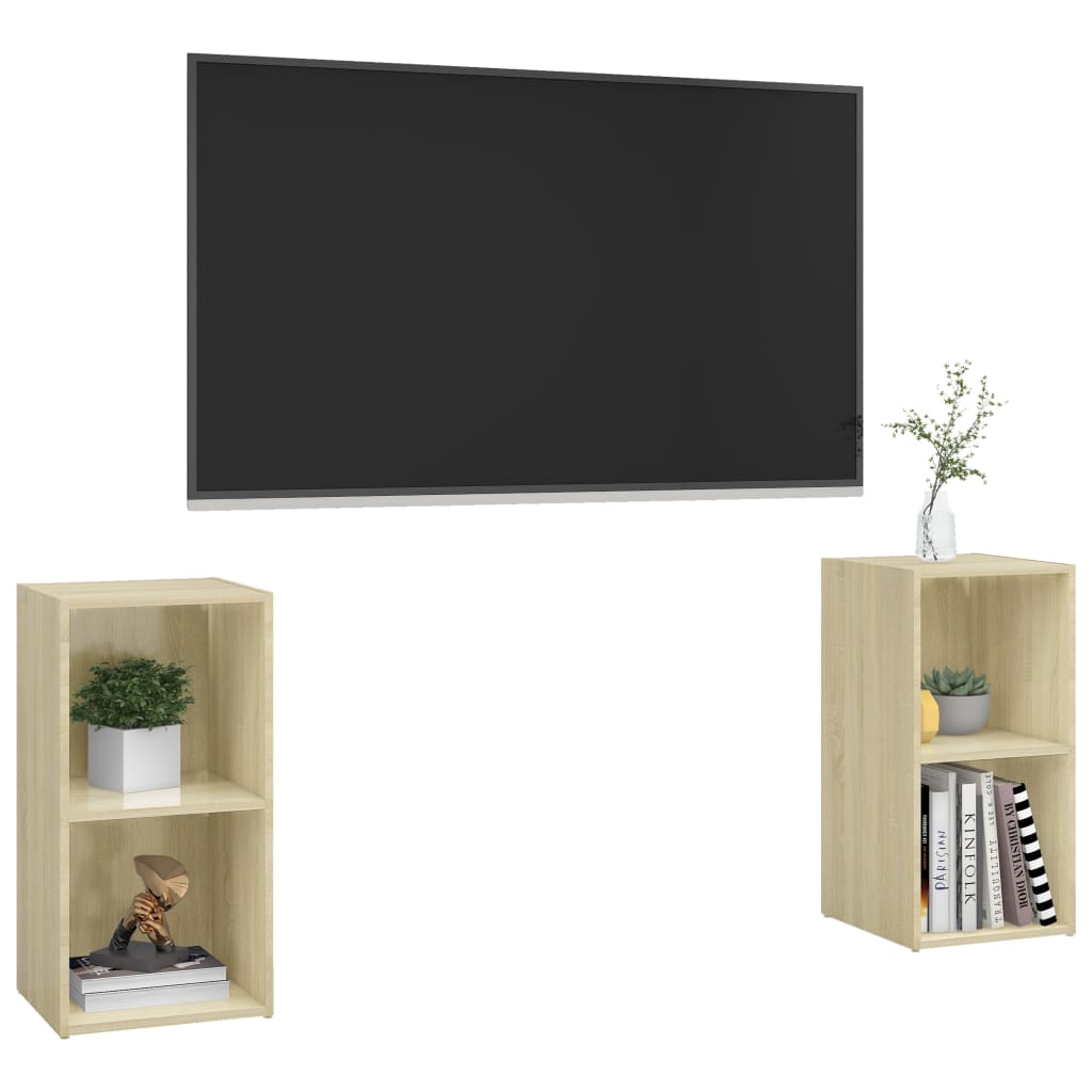 TV skříňky 2 ks dub sonoma 72 x 35 x 36,5 cm kompozitní dřevo