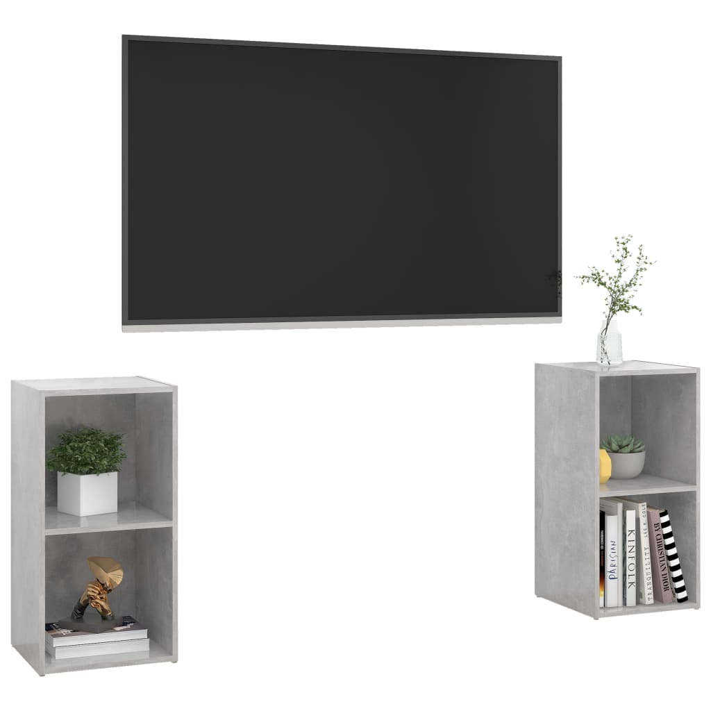 TV skříňky 2 ks betonově šedé 72x35x36,5 cm kompozitní dřevo