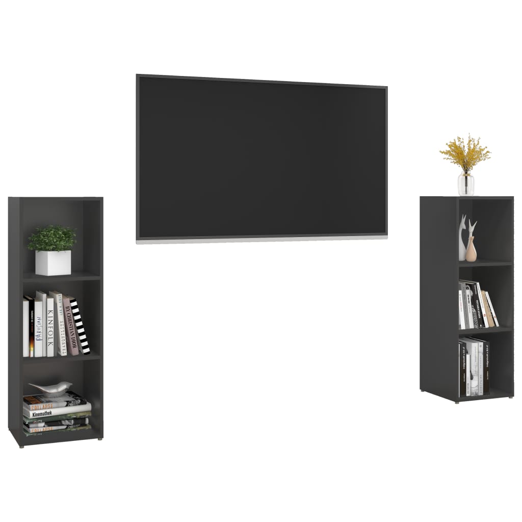 TV skříňky 2 ks šedé 107 x 35 x 37 cm kompozitní dřevo