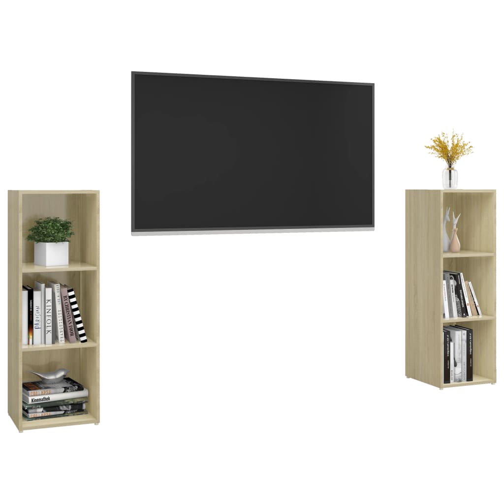 TV skříňky 2 ks dub sonoma 107 x 35 x 37 cm kompozitní dřevo