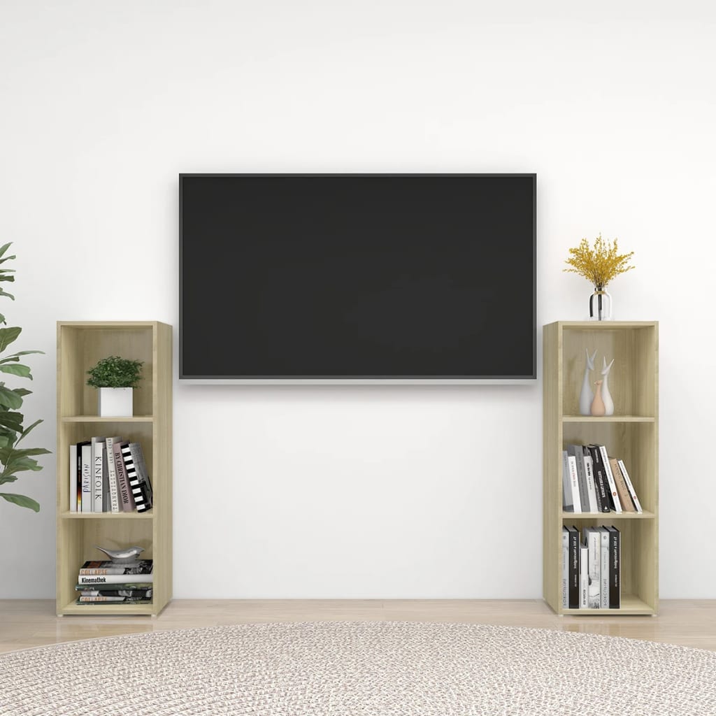 TV skříňky 2 ks dub sonoma 107 x 35 x 37 cm kompozitní dřevo