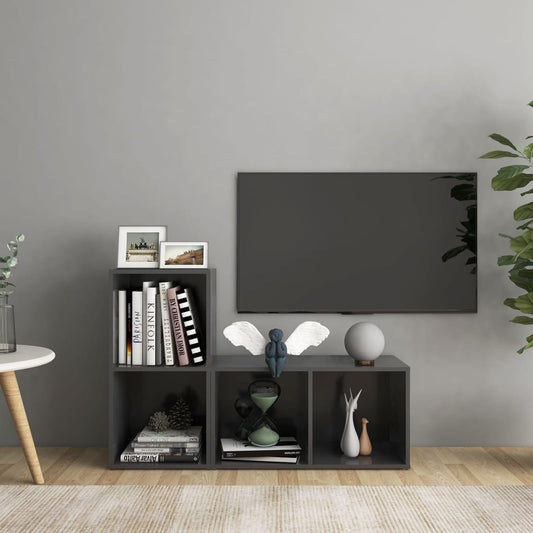 TV skříňky 2 ks šedé 72 x 35 x 36,5 cm kompozitní dřevo