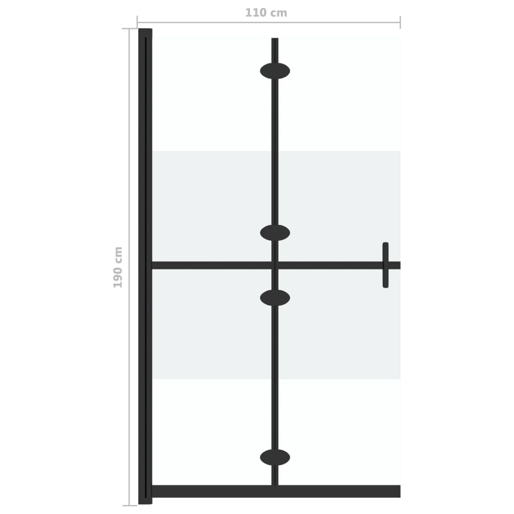 Skládací sprchová zástěna napůl mléčné ESG sklo 110 x 190 cm