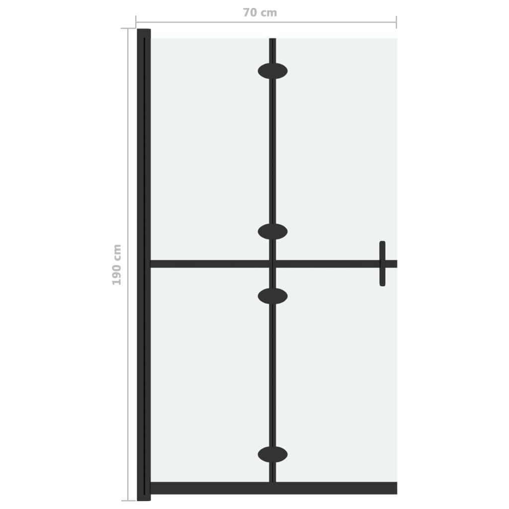 Skládací sprchová zástěna mléčné ESG sklo 70 x 190 cm