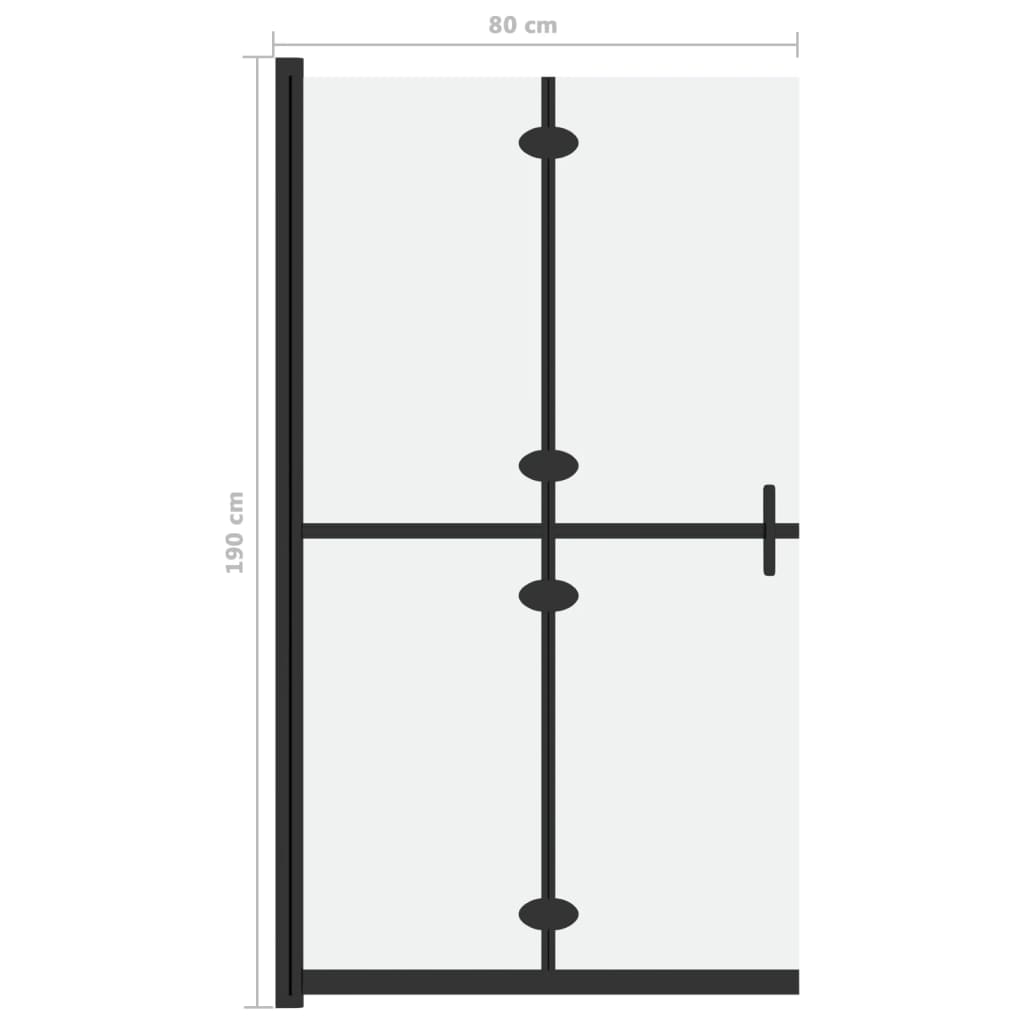 Skládací sprchová zástěna mléčné ESG sklo 80 x 190 cm